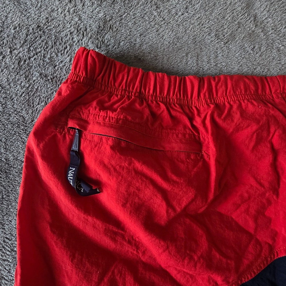 Nautica N95 Sailsport 219 Colorblock Swim Trunks Men's L Red Navy Mesh Lined VTG - Picture 12 of 16